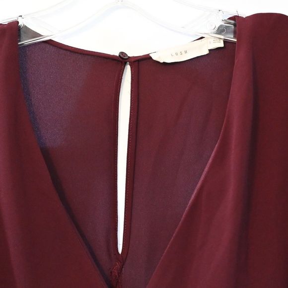 Lush Elly Wrap Dress Size S Burgundy Berry Wine - Picture 4 of 5